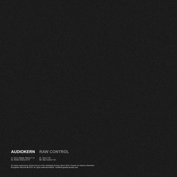 Audiokern - Raw Control (incl. Tobias. Remix) (Back)