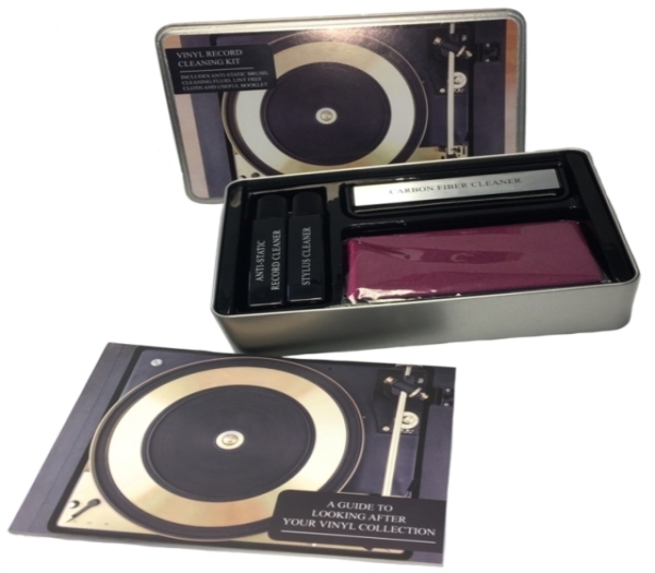 Vinyl Record Cleaning Kit - Incl. Anti Static Brush, Cl. Fluid + Booklet Guide